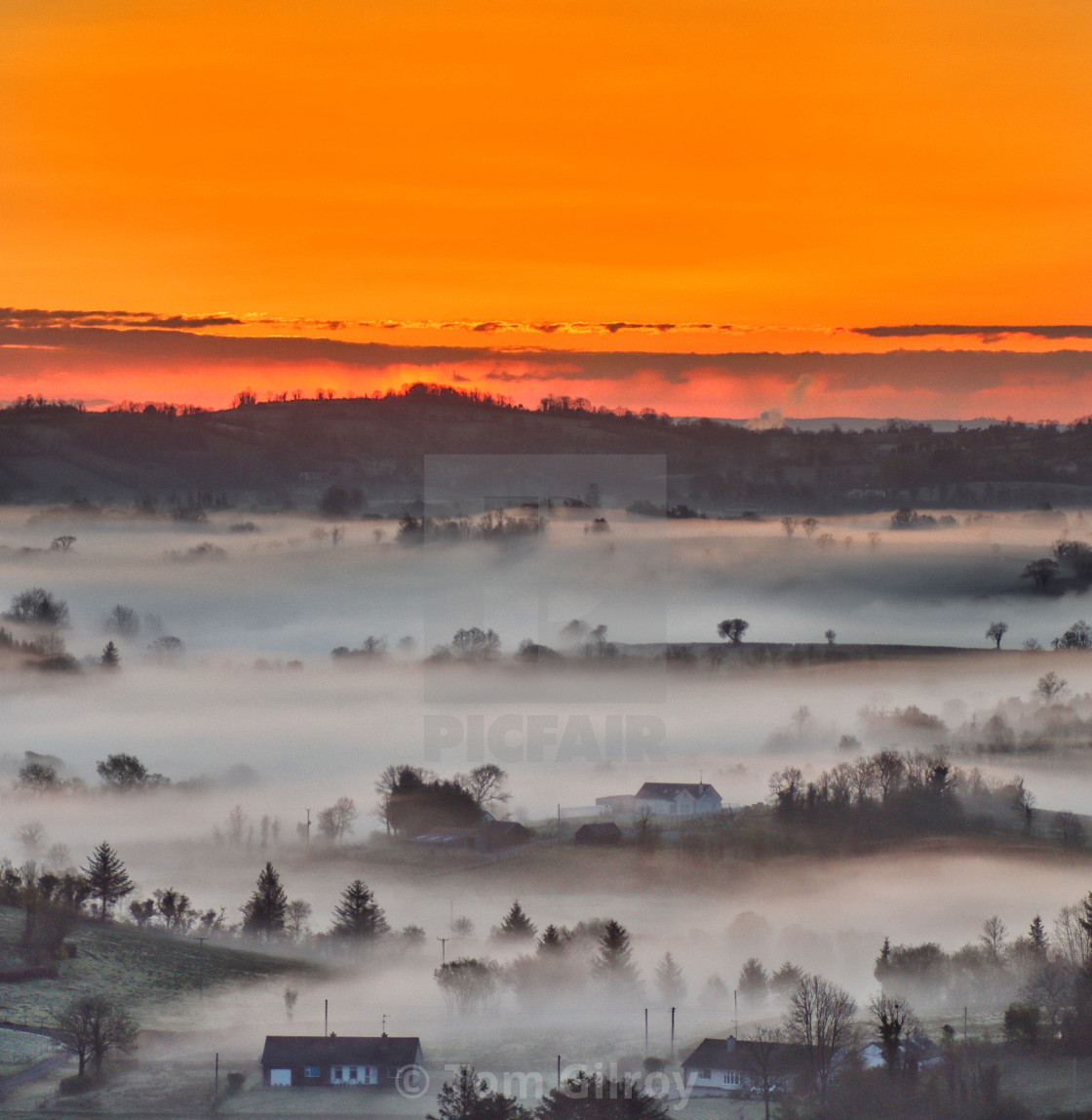 "Misty sunrise" stock image