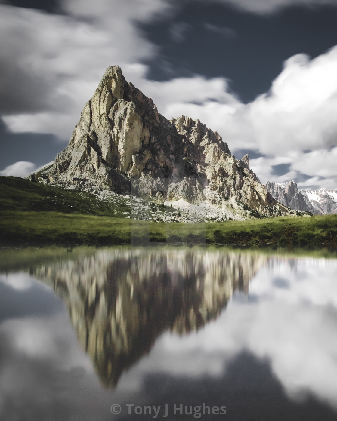 "Passo Giau Reflections" by Tony J Hughes - £29.99 "Passo Giau Reflections" stock image
