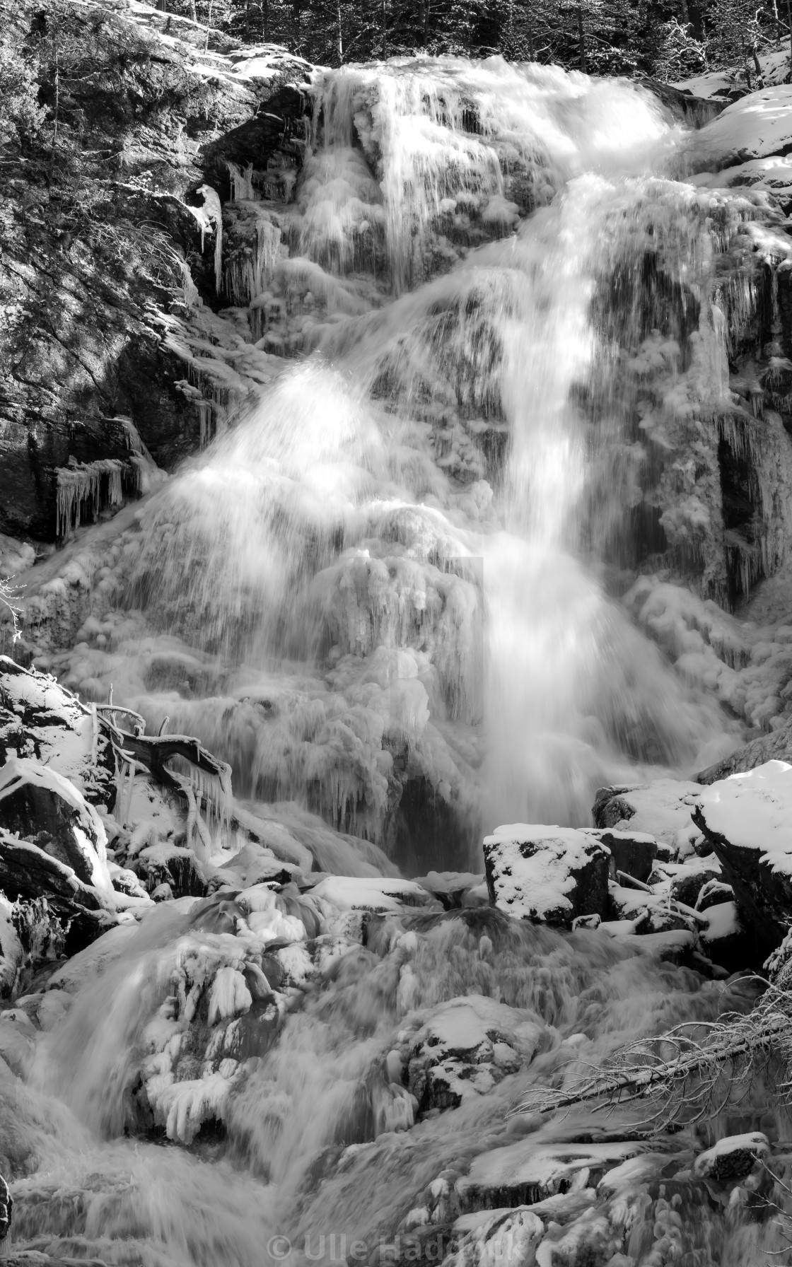 "Monochrome waterfall" stock image