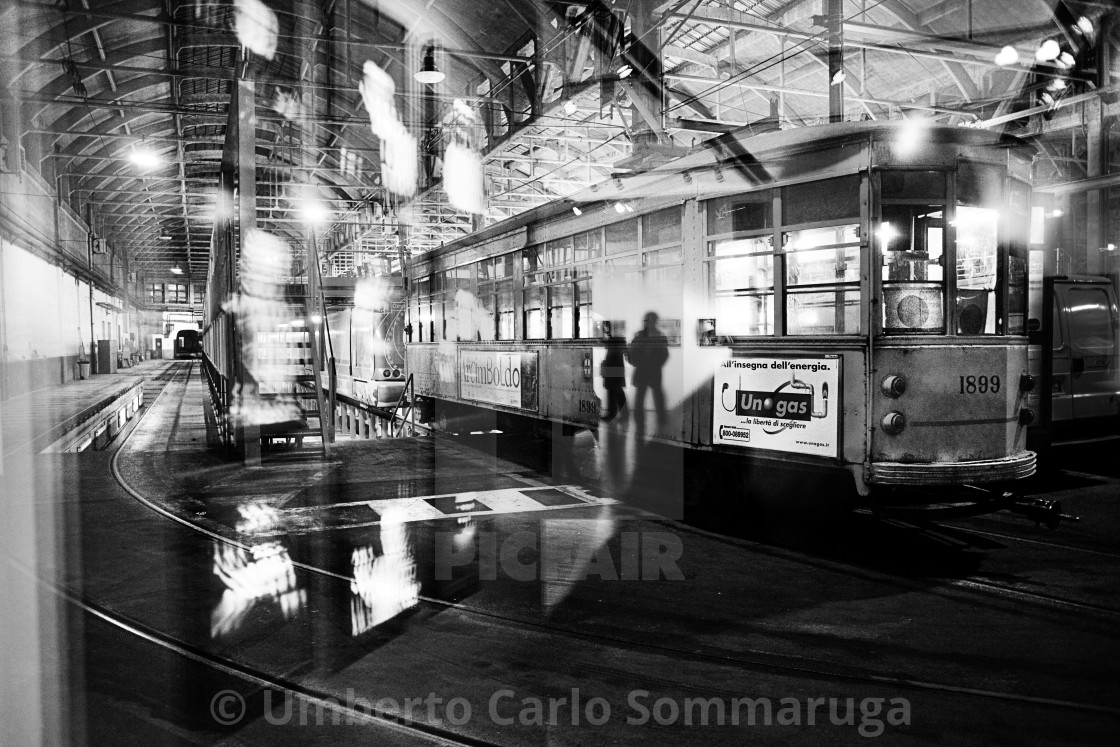 "Tram Depot" by Umberto Carlo Sommaruga - £124.00 "Tram Depot" stock image