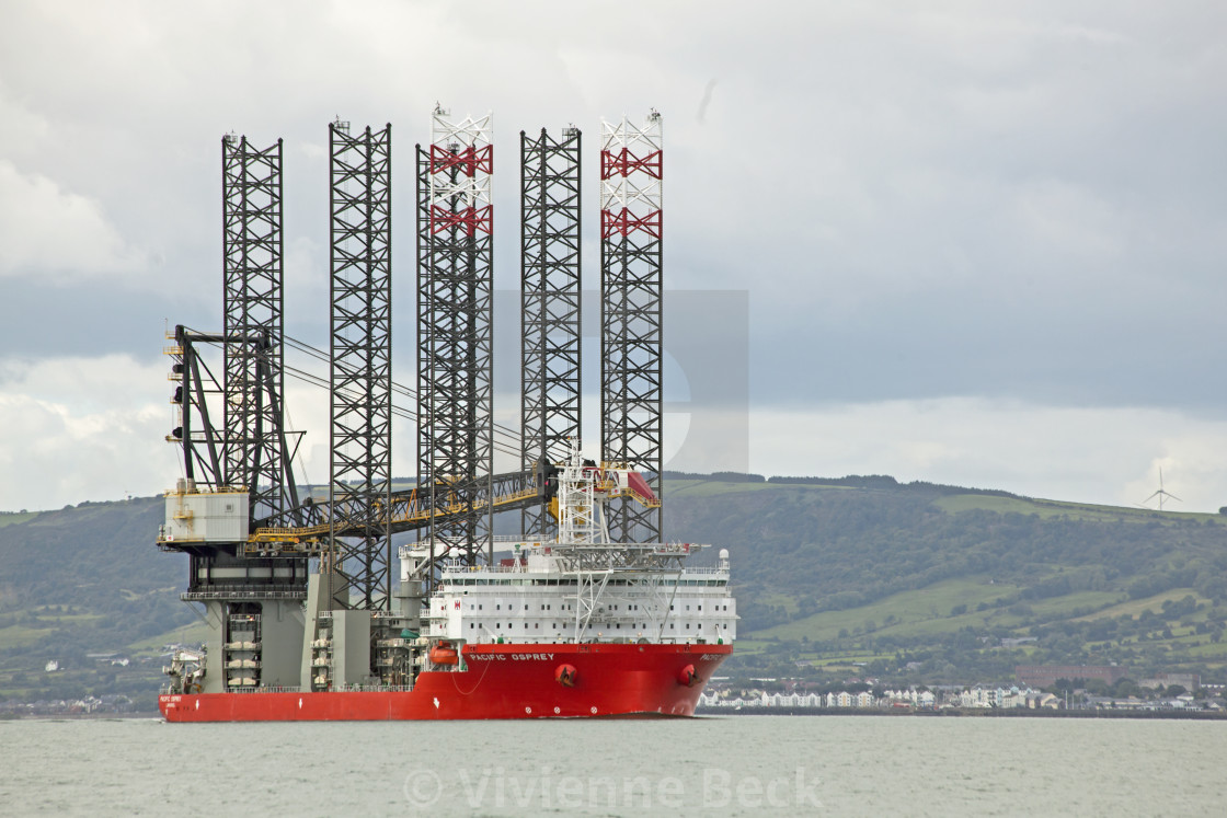 "Jack up barge Pacific Osprey" by Vivienne Beck - $12.20 "Jack up barge Pacific Osprey" stock image