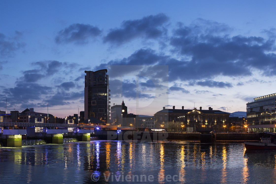 "Belfast Blue Hour" stock image