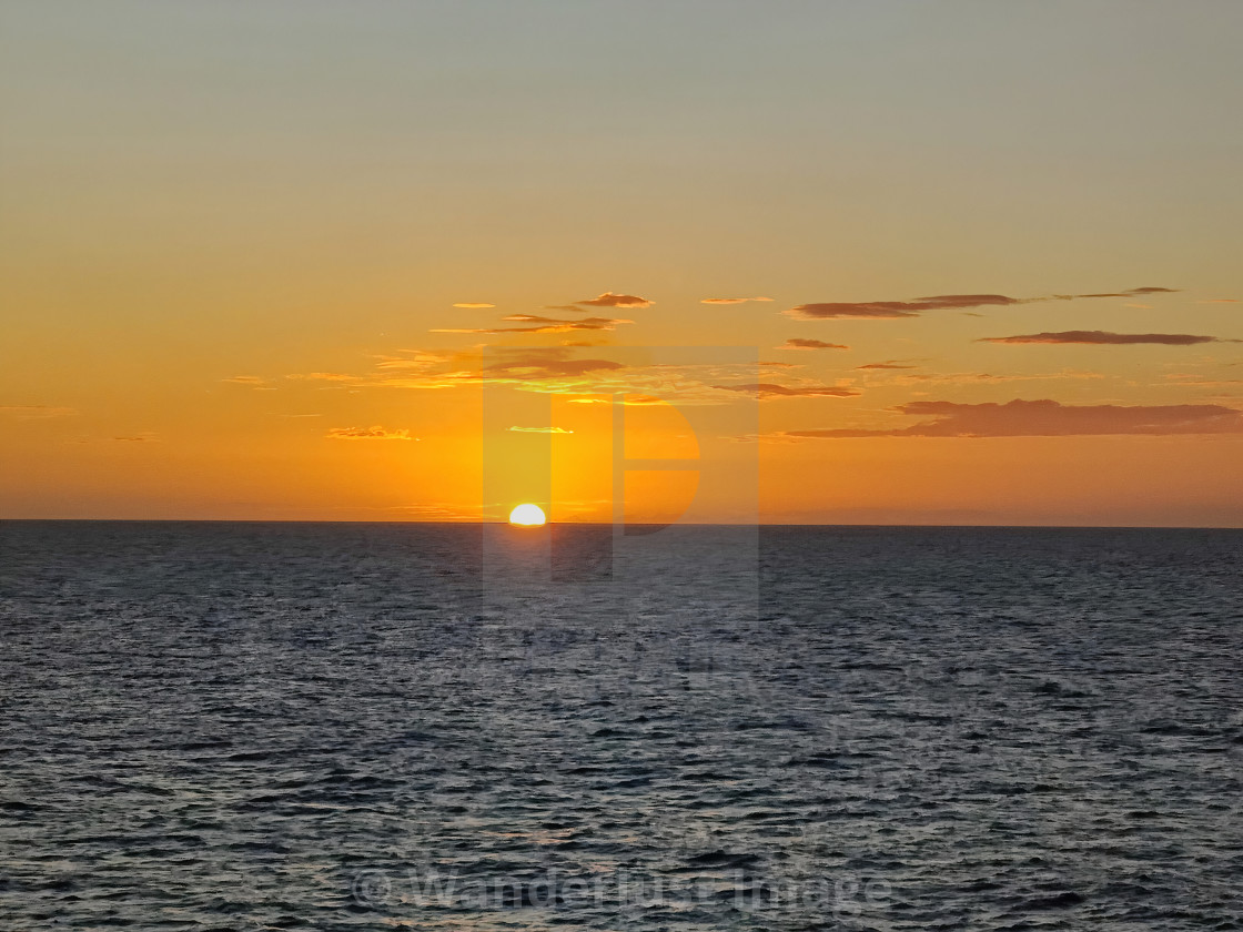 "Setting sun in the southern Caribbean Sea" stock image