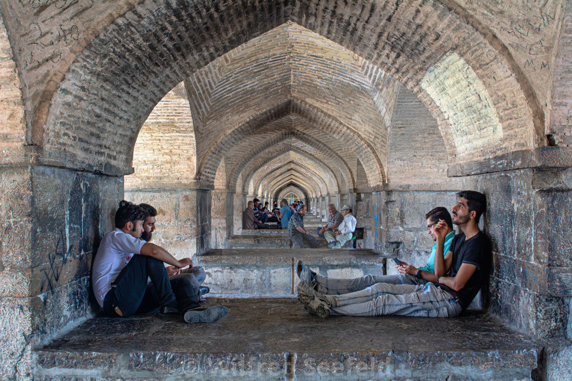 "UNDERNEATH KHAJU BRIDGE" stock image