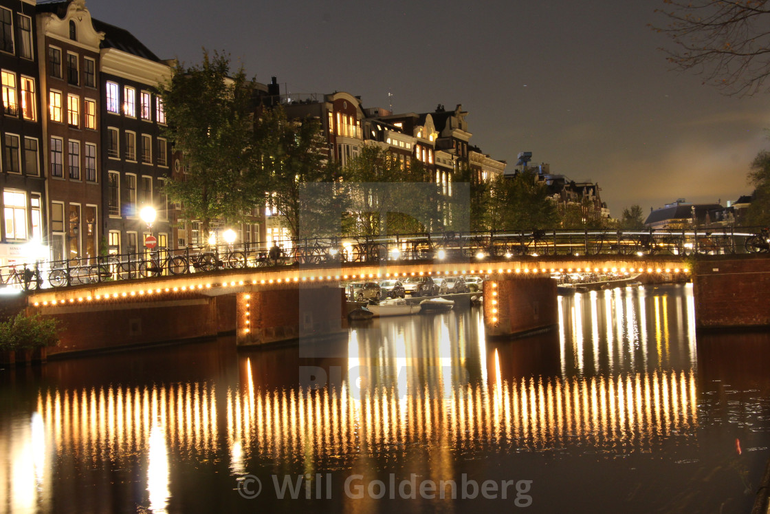 "Amsterdam Bridge at Night" by Will Goldenberg - $7.65 "Amsterdam Bridge at Night" stock image