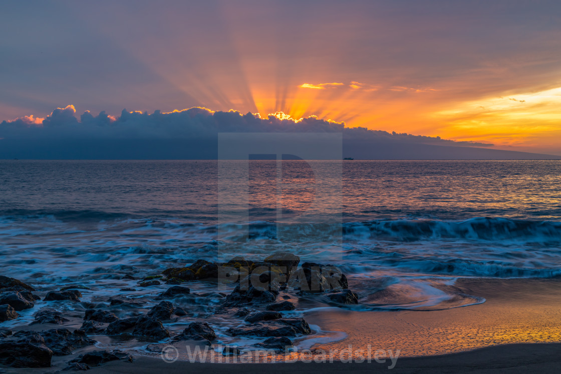 "Glorious Maui Sunset" stock image