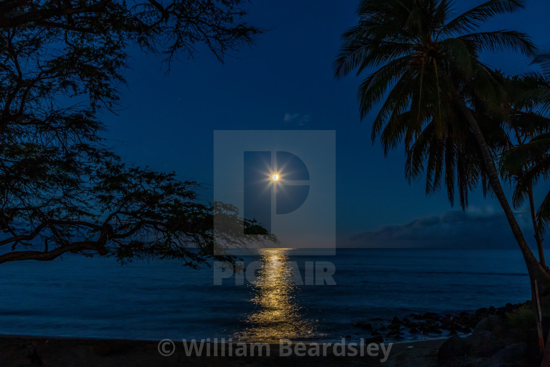 "Snow Moon at Mala Ramp 2" stock image