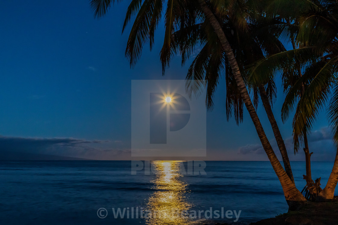 "Snow Moon at Mala Ramp" stock image