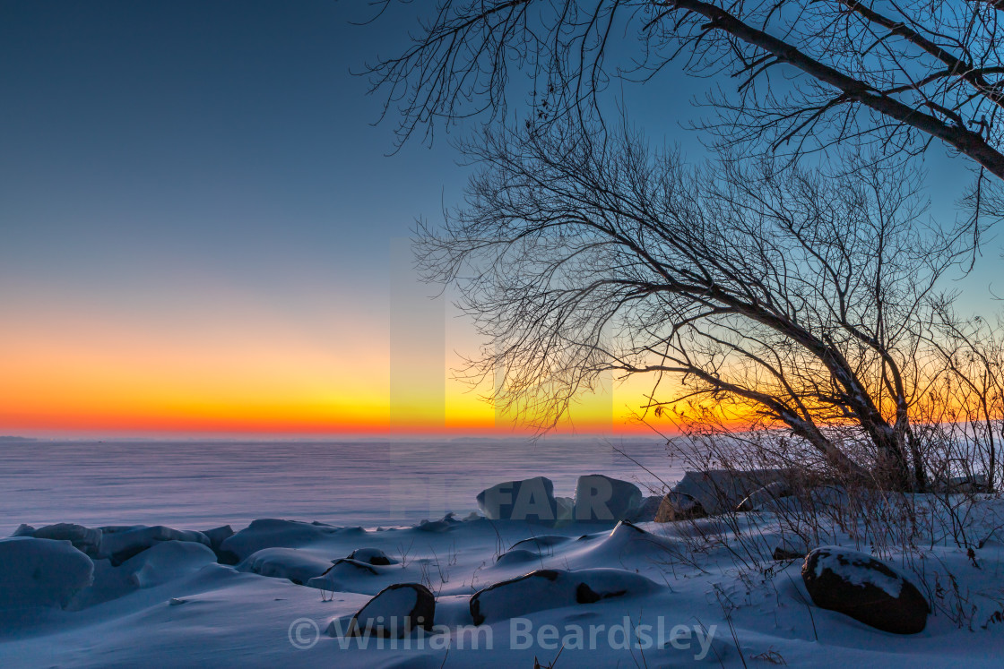 "Sunrise Snowy Rocks 5" stock image