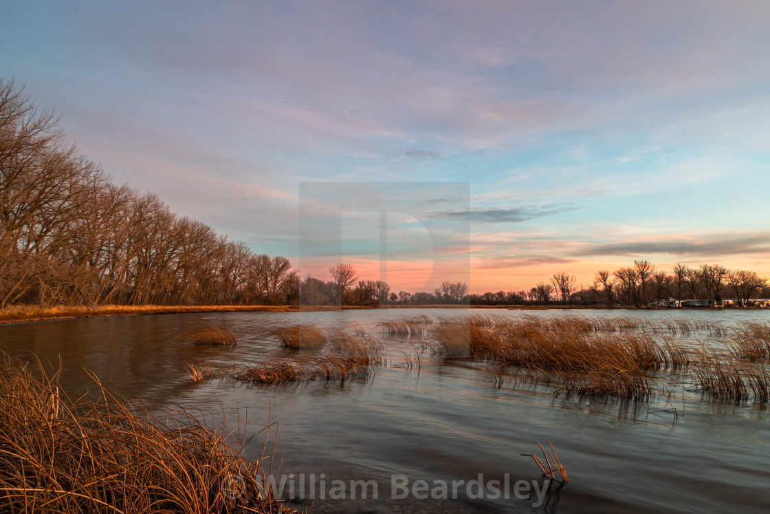 "Trickle Slough Sunset 4" stock image