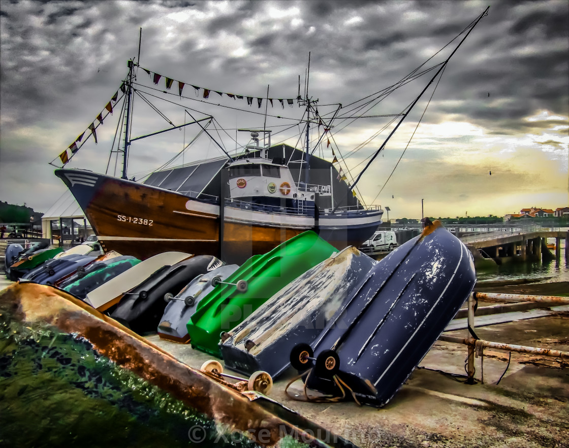 "Hondarribia harbour, Spain" stock image