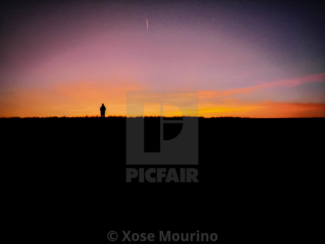 "Sunset, Skegness." stock image