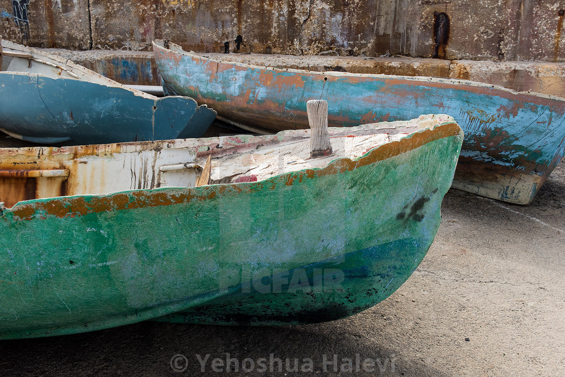 "Fishing boats in Jaffa port" by Yehoshua Halevi - $9.12 "Fishing boats in Jaffa port" stock image