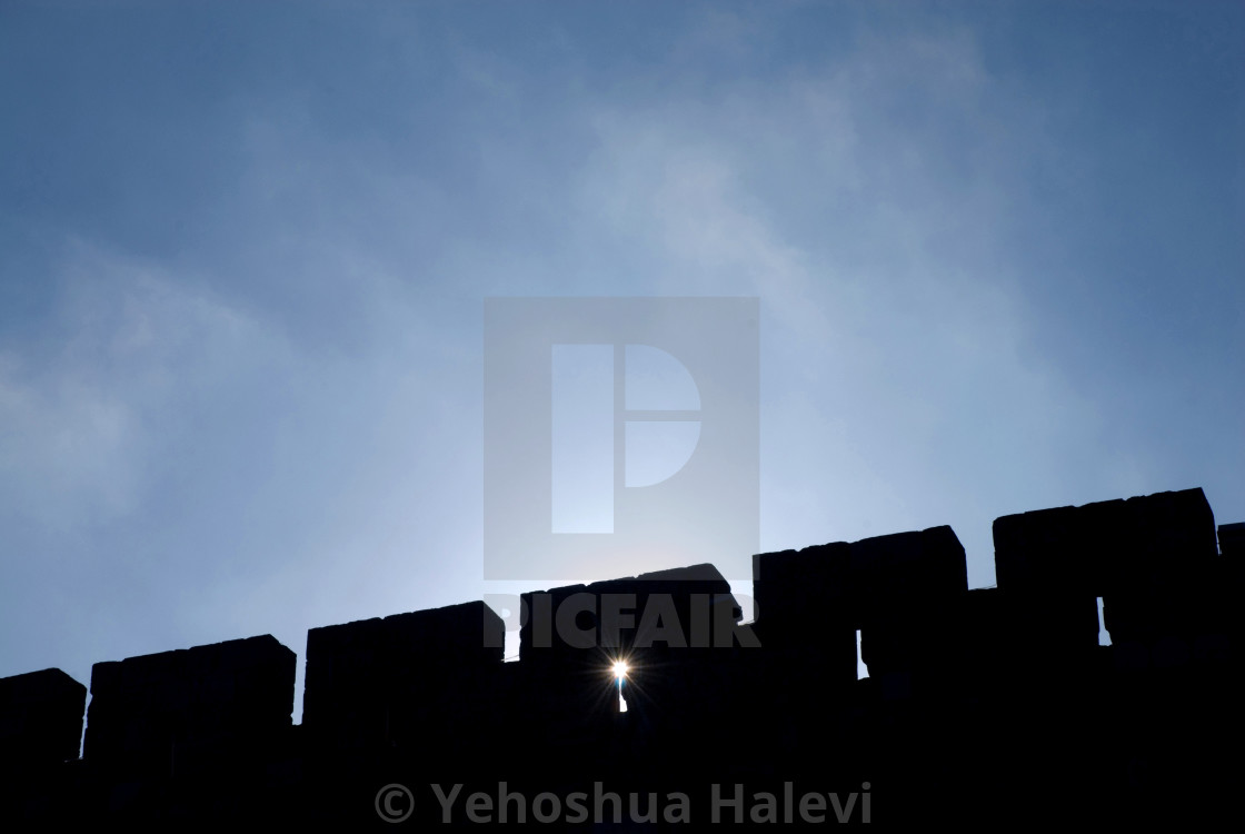 "Jerusalem ramparts silhouette" by Yehoshua Halevi - $9.12 "Jerusalem ramparts silhouette" stock image