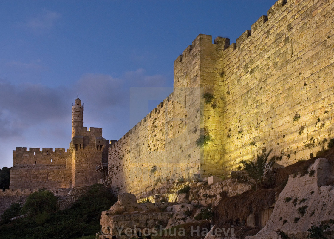 "Twilight view of the Tower of David" by Yehoshua Halevi - $9.12 "Twilight view of the Tower of David" stock image