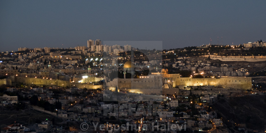 "Twilight panorama of Jerusalem" by Yehoshua Halevi - $9.14 "Twilight panorama of Jerusalem" stock image