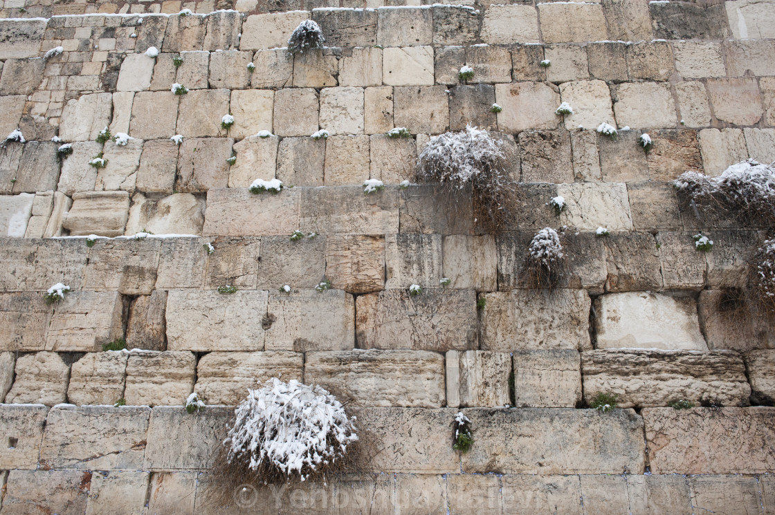 "Winter at the Western Wall in Jerusalem" by Yehoshua Halevi - $9.12 "Winter at the Western Wall in Jerusalem" stock image