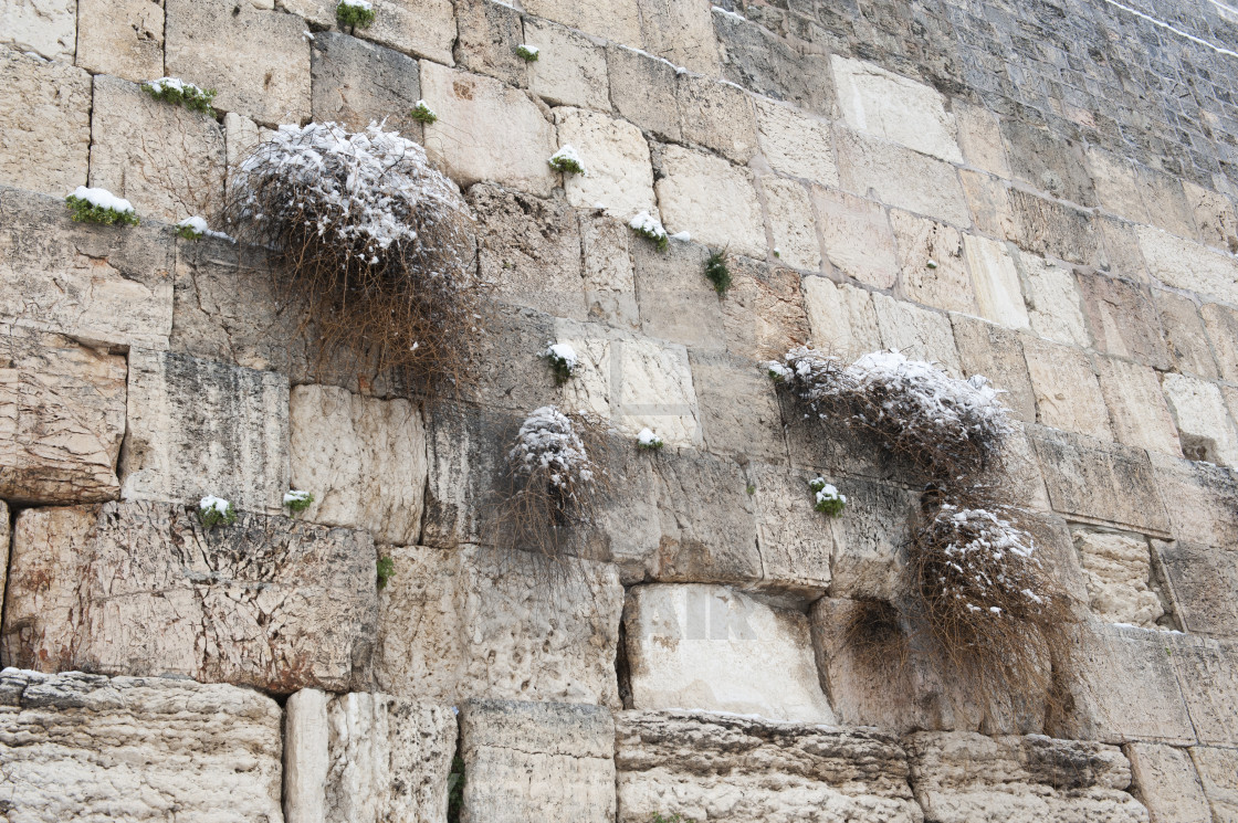 "Winter at the Western Wall in Jerusalem" by Yehoshua Halevi - $9.12 "Winter at the Western Wall in Jerusalem" stock image