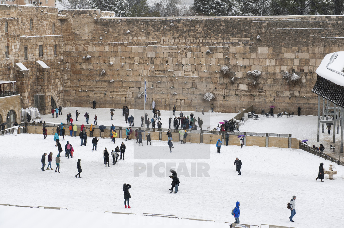 "Winter wonderland at the Western Wall" by Yehoshua Halevi - $9.14 "Winter wonderland at the Western Wall" stock image