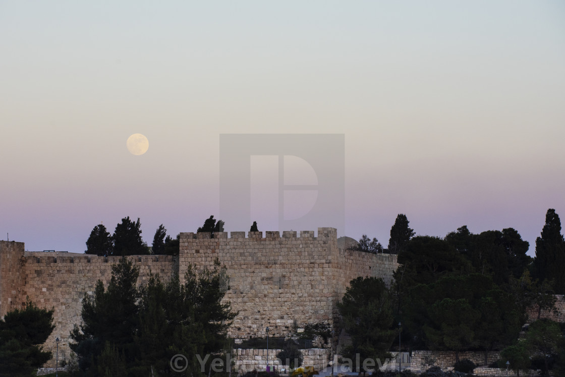 "Moonrise above Jerusalem" by Yehoshua Halevi - $9.14 "Moonrise above Jerusalem" stock image