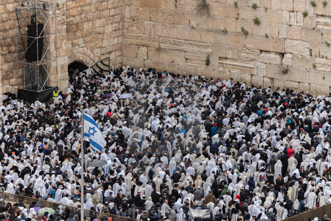 "Priestly blessing at the Western Wall" by Yehoshua Halevi - $9.14 "Priestly blessing at the Western Wall" stock image