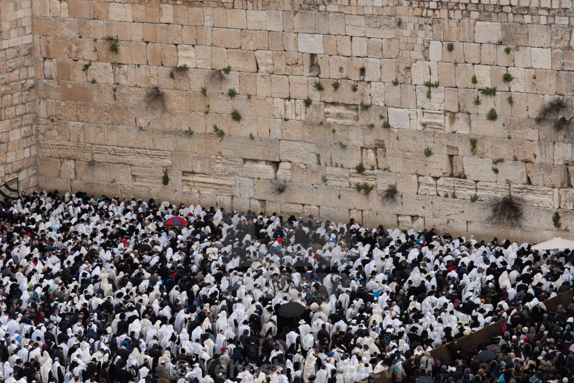 "Priestly blessing at the Western Wall" by Yehoshua Halevi - $9.14 "Priestly blessing at the Western Wall" stock image