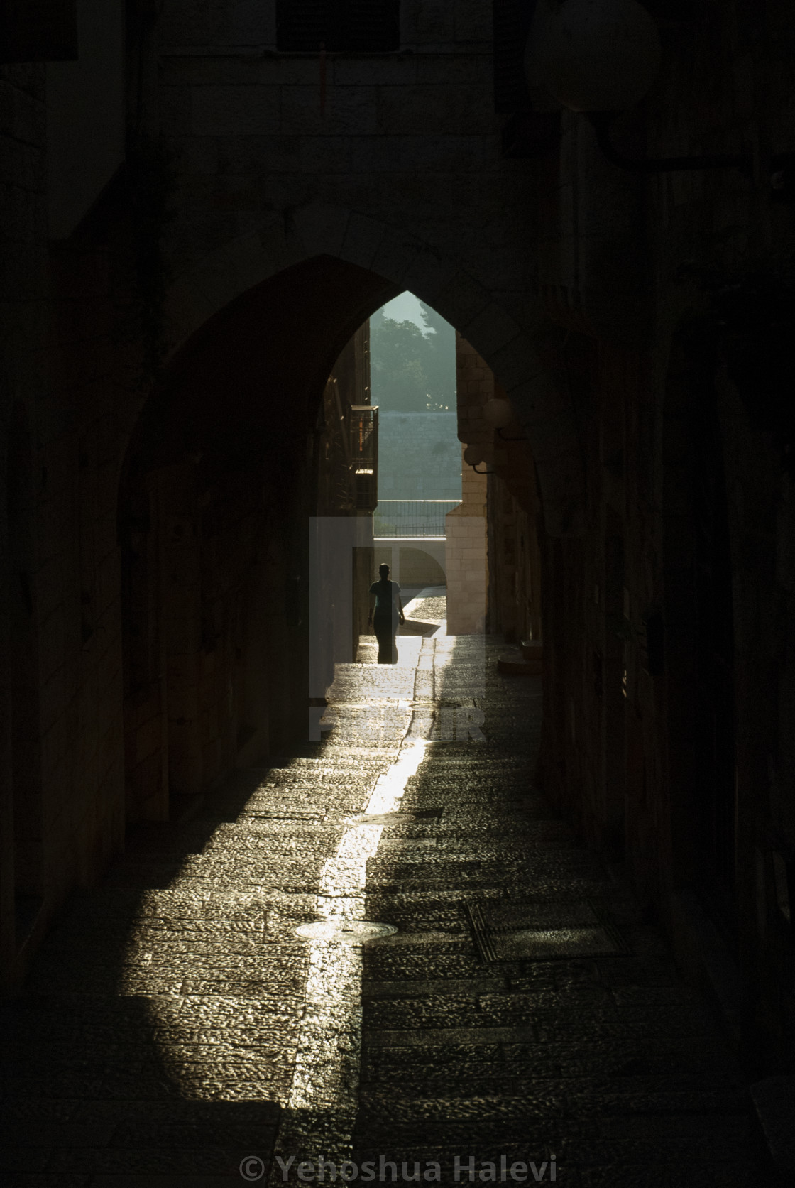 "Shadow and light in the Old City of Jerusalem" by Yehoshua Halevi - $9.14 "Shadow and light in the Old City of Jerusalem" stock image