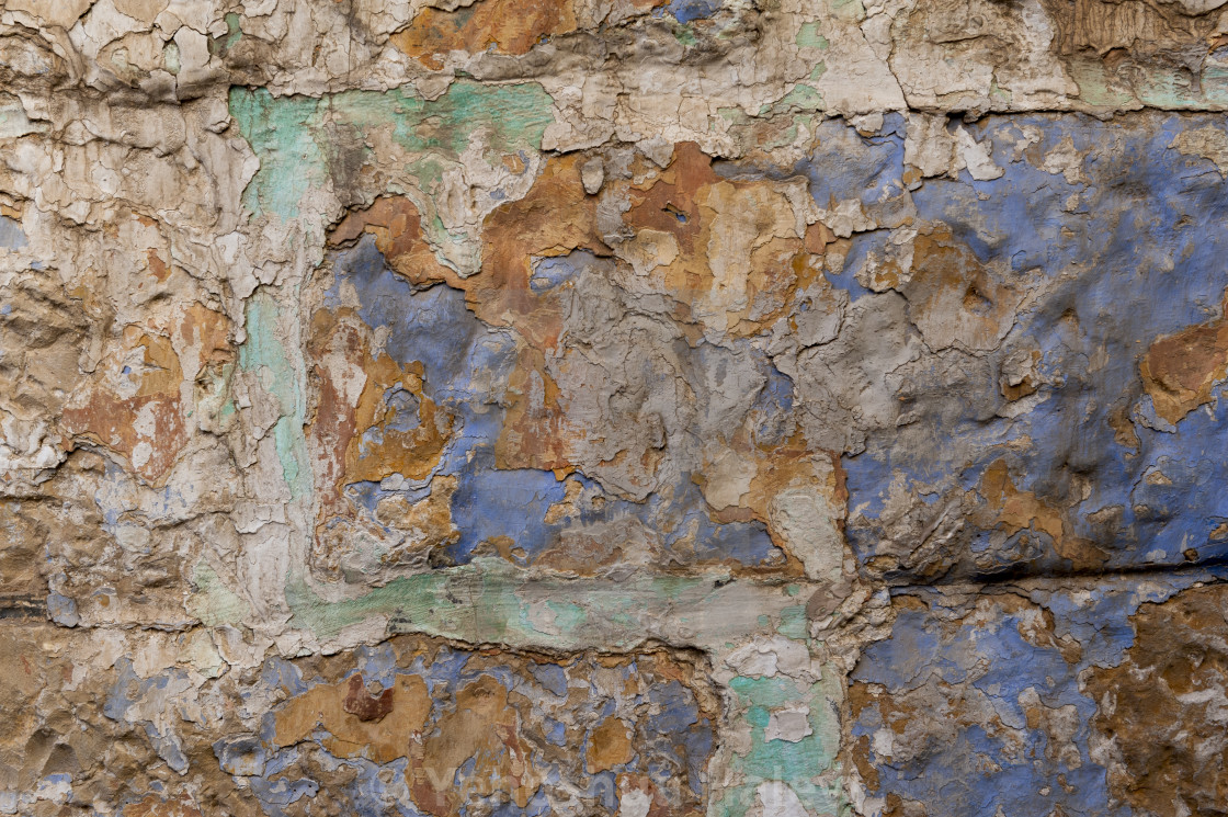 "Abstract old, peeling, painted stone wall background" stock image