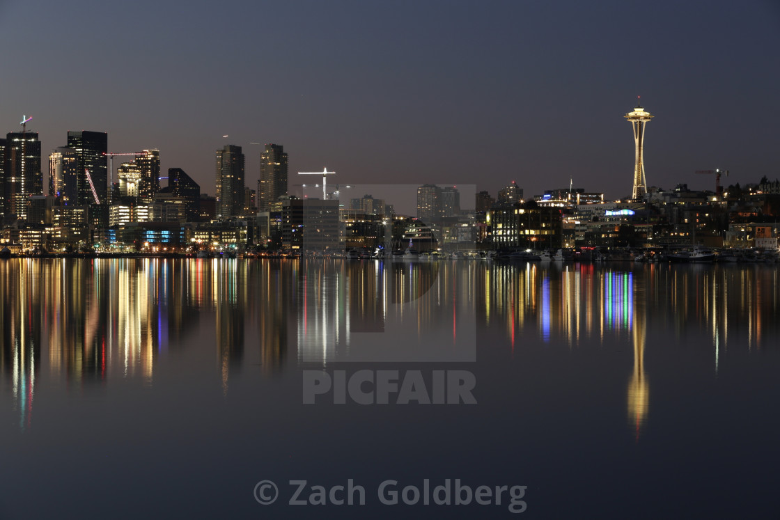 "Seattle Space Needle Reflections" stock image