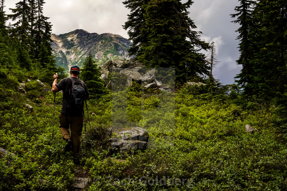 "Hiking Onward" stock image