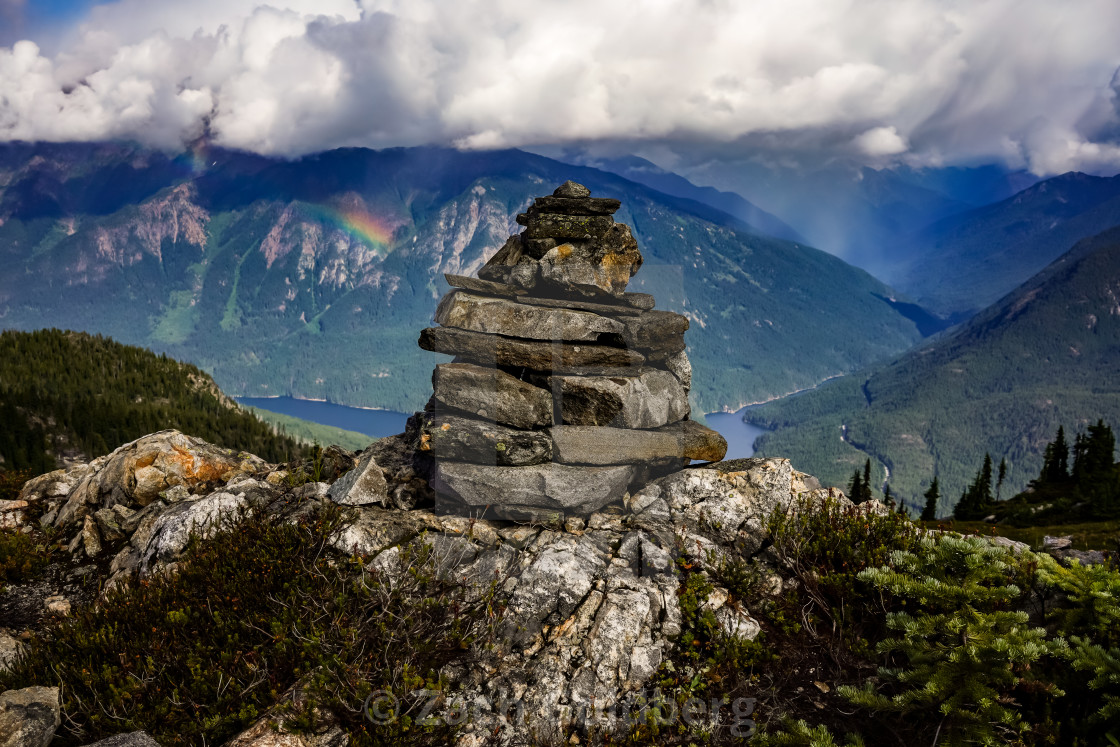 "Rainbow Cairn" stock image