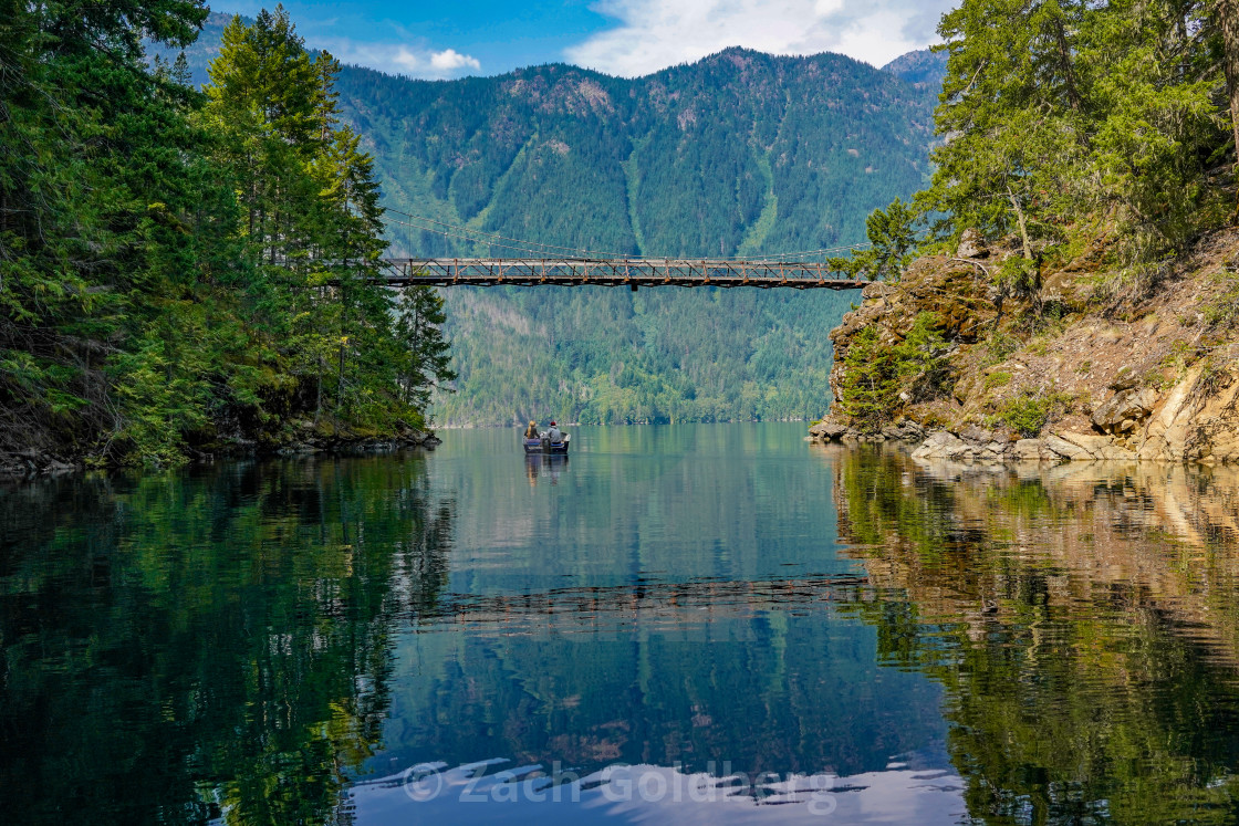 "Suspension Bridge Above Creek" stock image