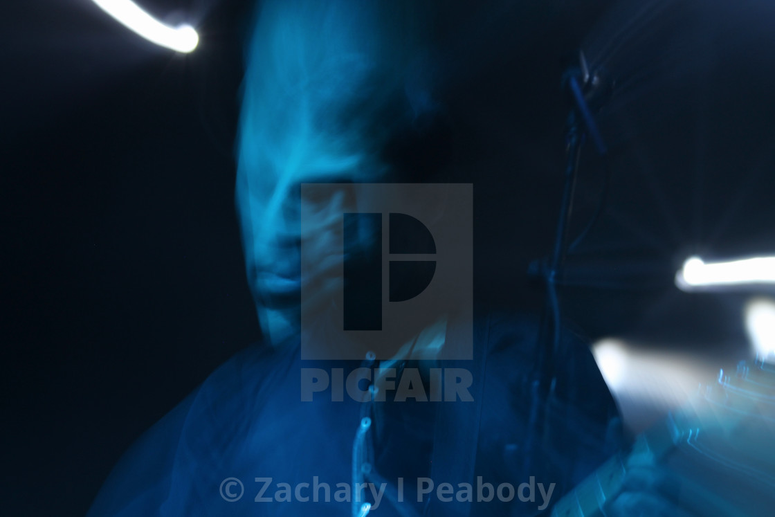 "Blurred Guitar Player" by Zachary I Peabody - £10.00 "Blurred Guitar Player" stock image
