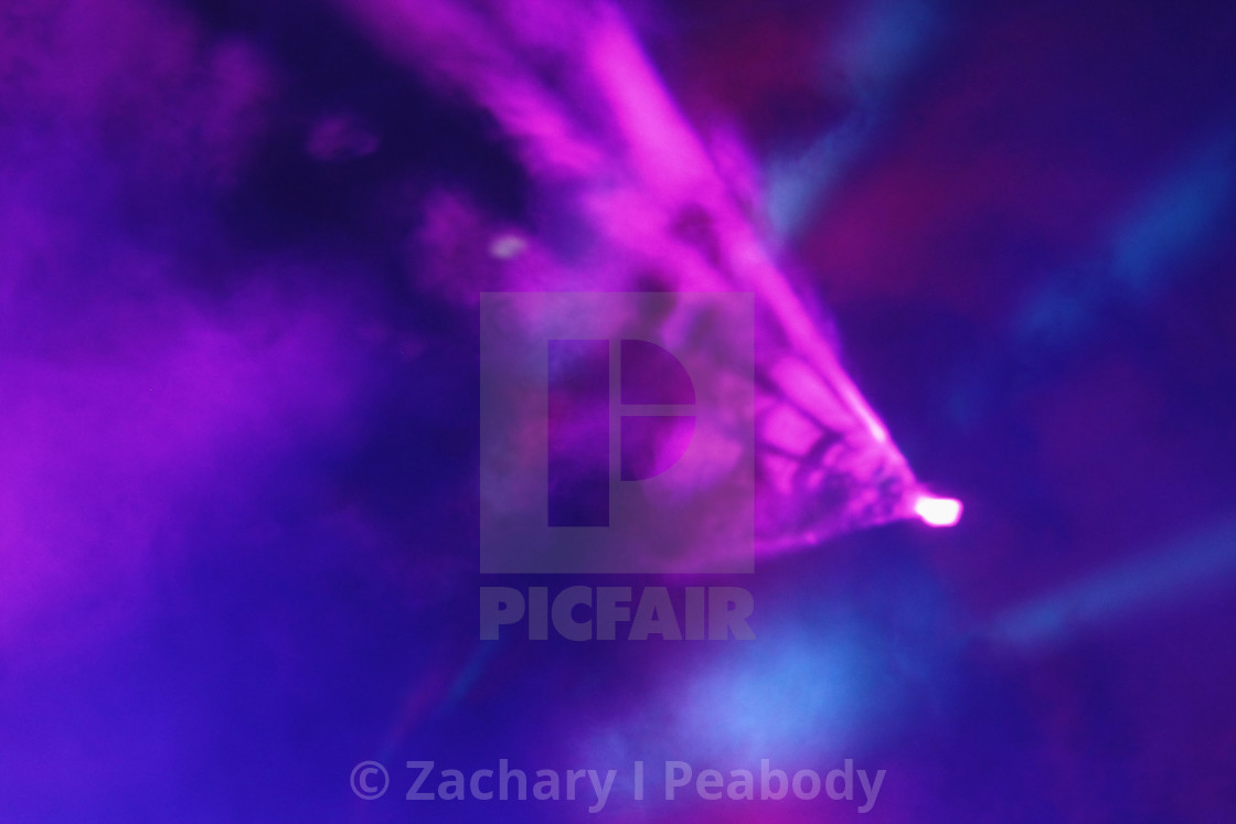 "Stage lights in fog" by Zachary I Peabody - £10.00 "Stage lights in fog" stock image