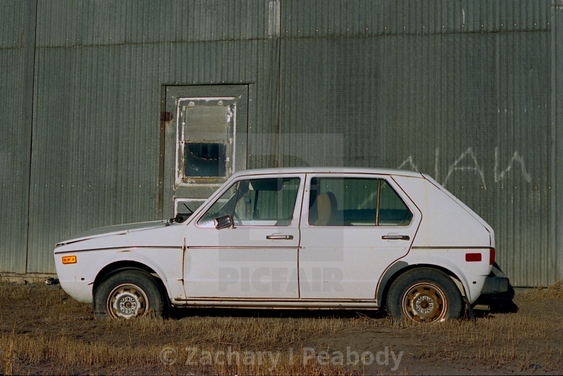 "Alan's Abandoned VW Rabbit" by Zachary I Peabody - £10.00 "Alan's Abandoned VW Rabbit" stock image