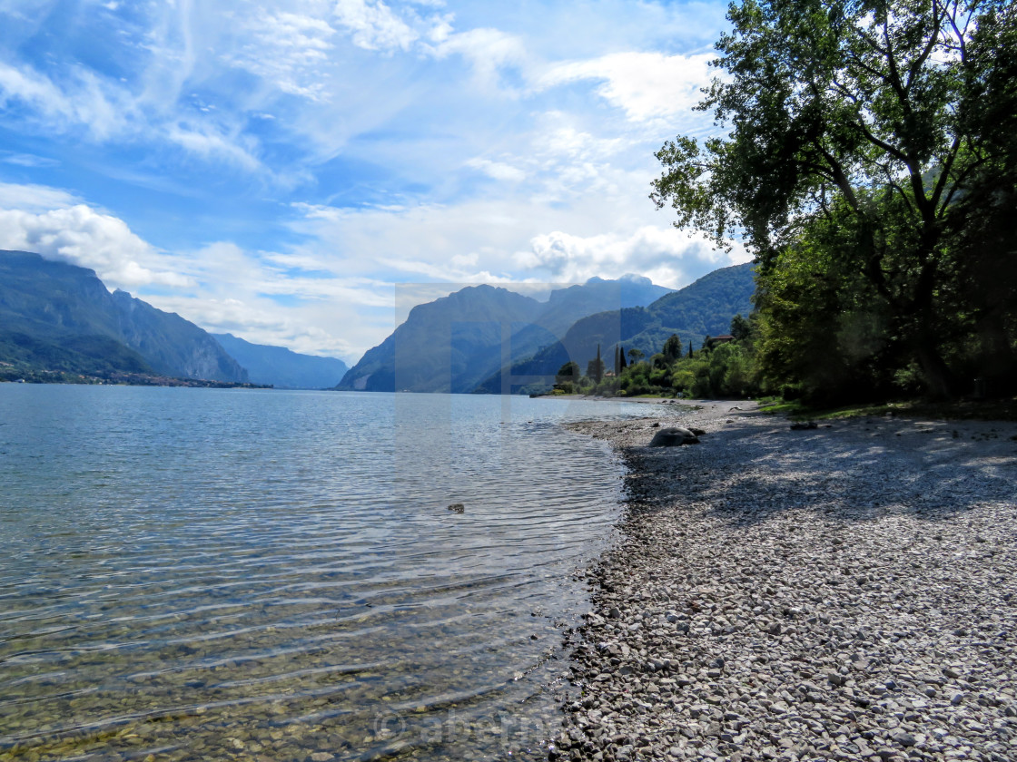 "Private lakside beach Lake Como" stock image