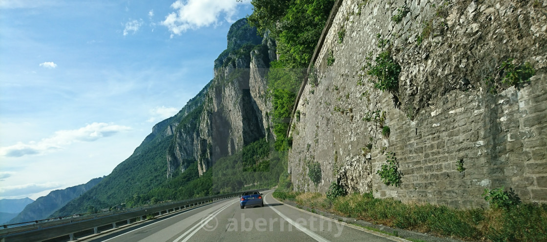 "Driving along Lake Como Shore" stock image