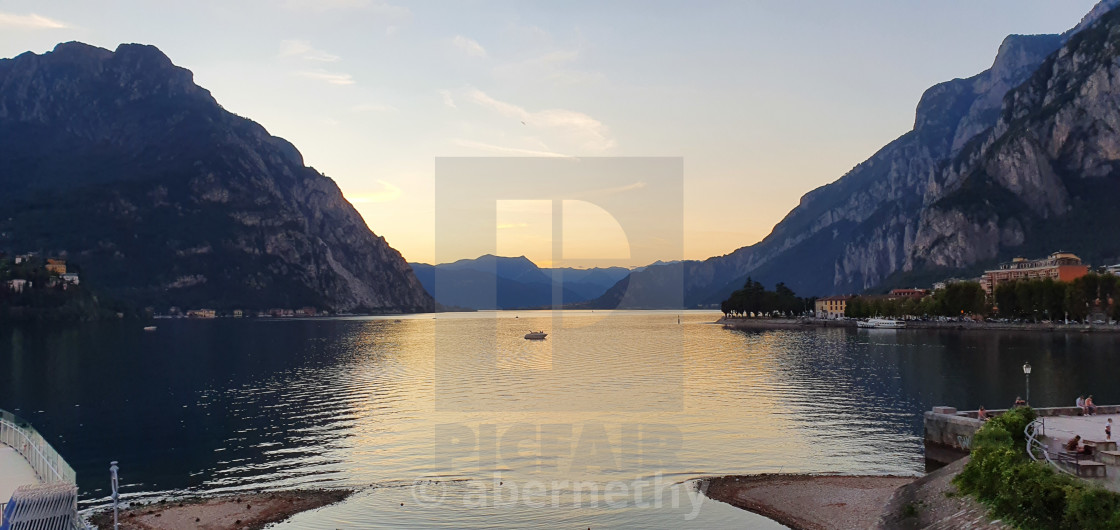 "Lake Como Sunset" stock image