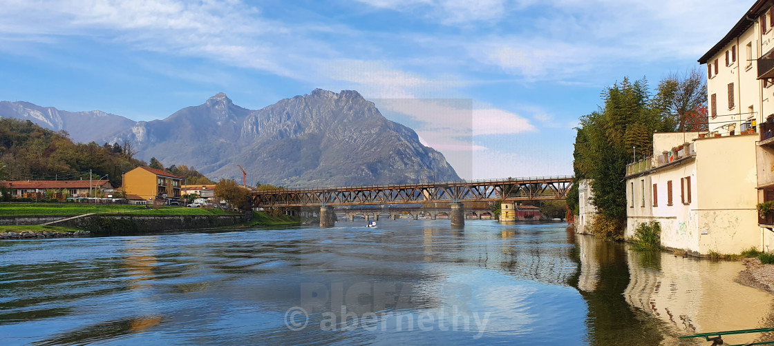 "Lake Como Train Bridge" stock image