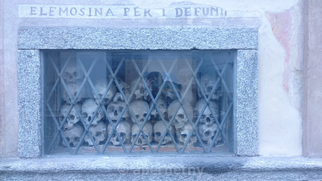 "Bone chapel shrine in Italy" stock image