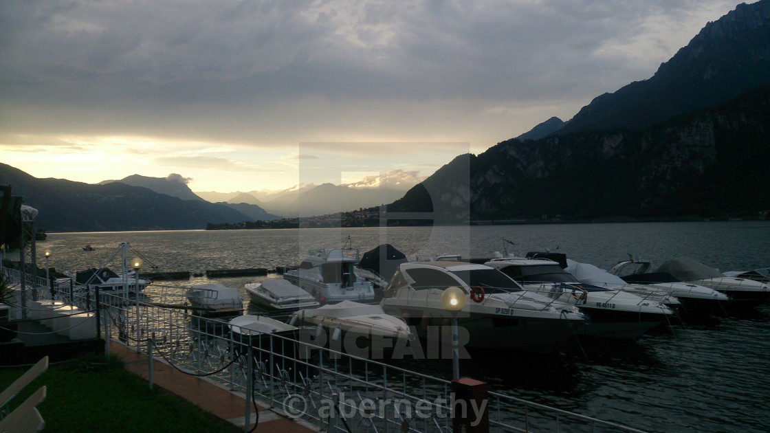"Lake Como Sunset" stock image