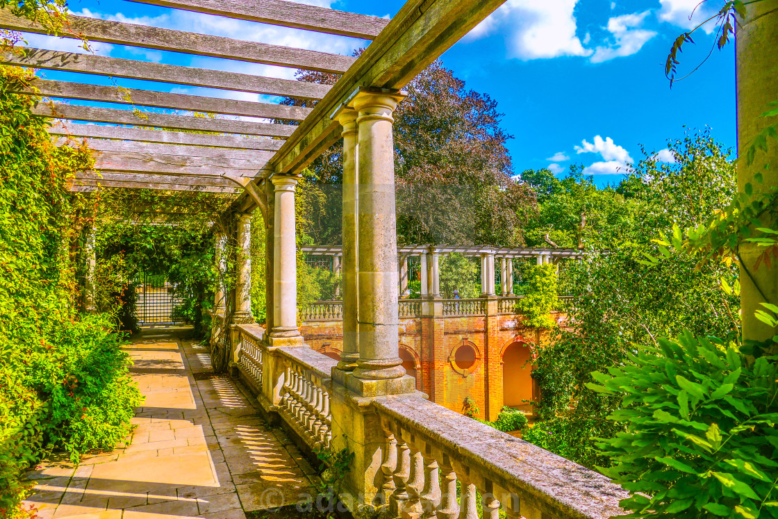 "Hampstead Heath Pergola in the afternoon" stock image