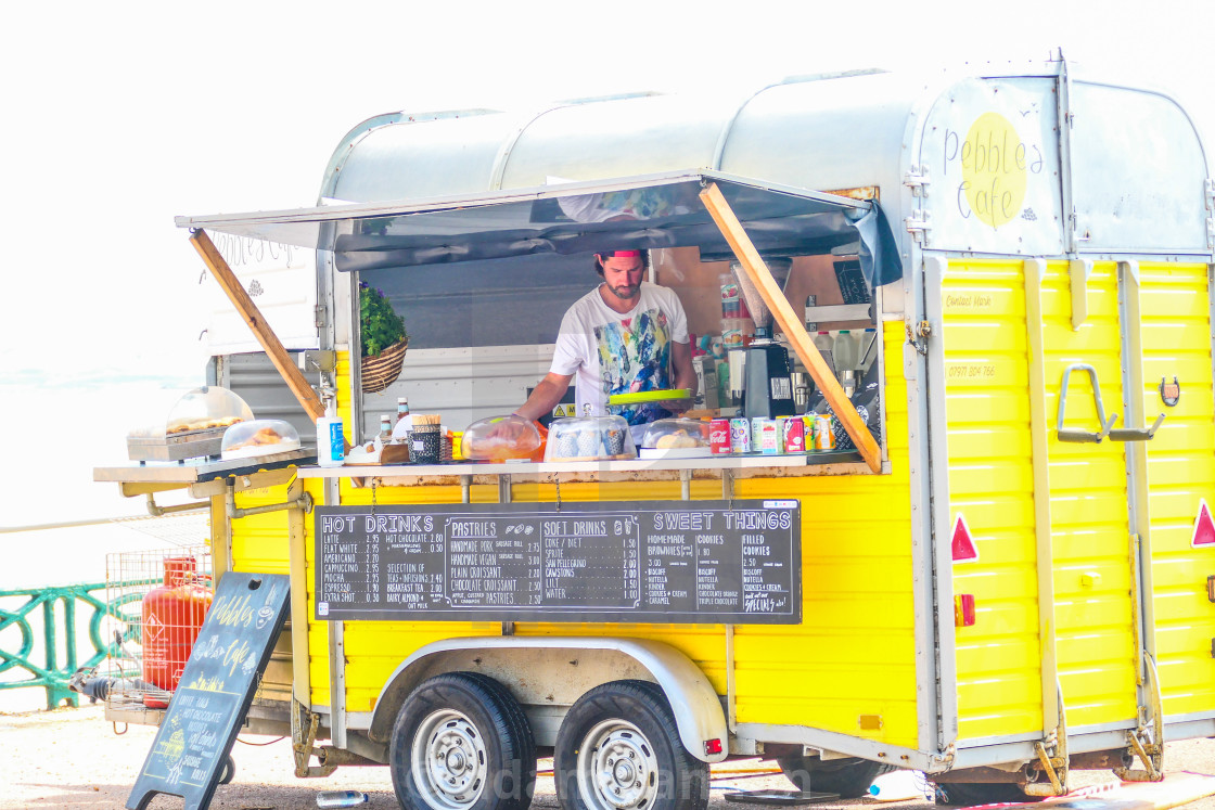 "Coffee truck on the beach" stock image