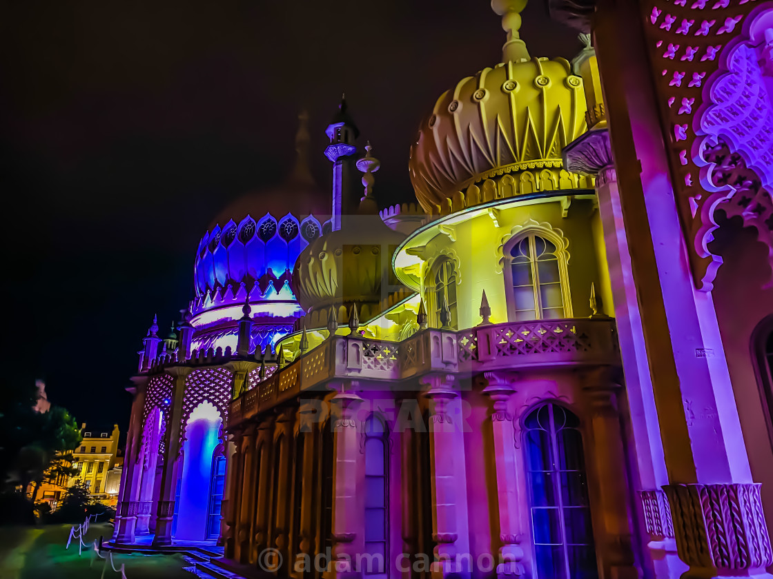 "Royal Pavilion at night" stock image