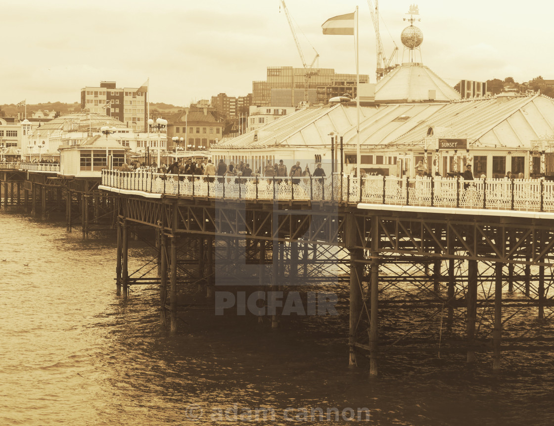 "A vintage shot of brighton pier" stock image