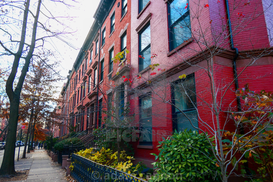 "brooklyn brownstones" stock image