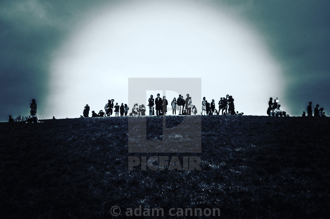 "dusk at the primrose hill view point" stock image