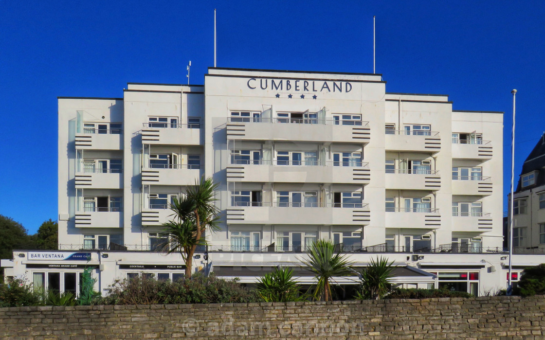 "The Art Deco Cumberland Hotel in Bournemouth" stock image