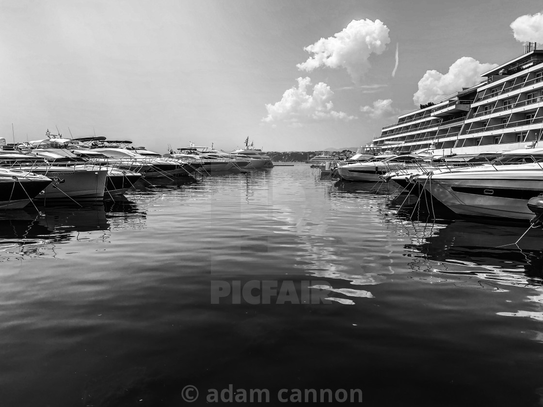 "boats in Podstrana harbour" stock image