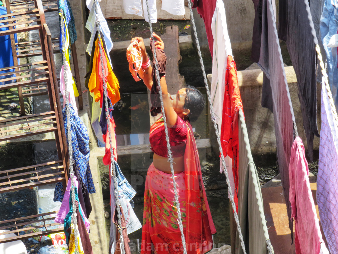 "The Dhobi Gats in Mumbai, the world’s biggest open-air laundry" stock image